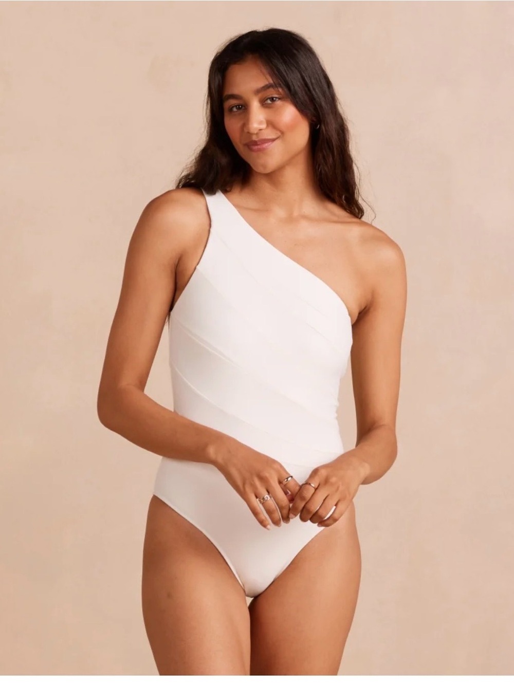 Summersalt Sidestroke Creamy White One Shoulder One Piece